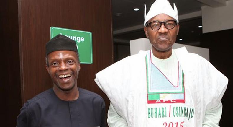 Nigeria's President, Muhammadu Buhari (right) and Vice President Yemi Osinbajo.