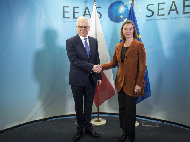 Jacek Czaputowicz i Federica Mogherini