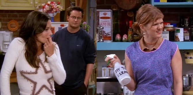 Kortni Koks glumila je u seriji "Prijatelji" Moniku, perfekcionistu u higijeni