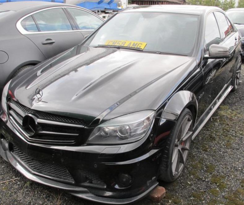 Mercedes C63 AMG 2008 wystawiony na licytacji komorniczej