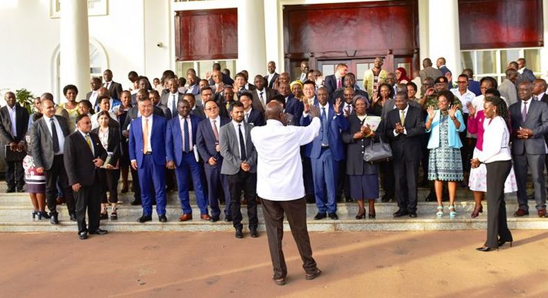 President Yoweri Museveni is meeting with Ugandan investors today at Kololo