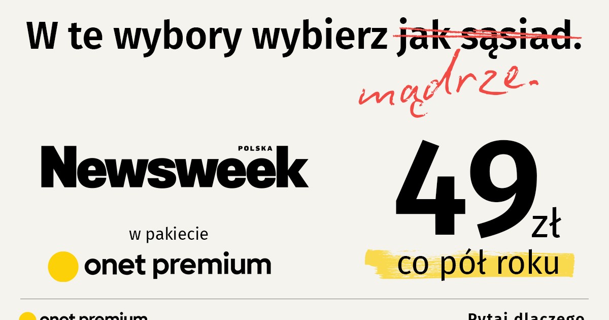 Subskrybuj "Newsweeka" w pakiecie Onet Premium w promocyjnej cenie [AUTOPROMOCJA]