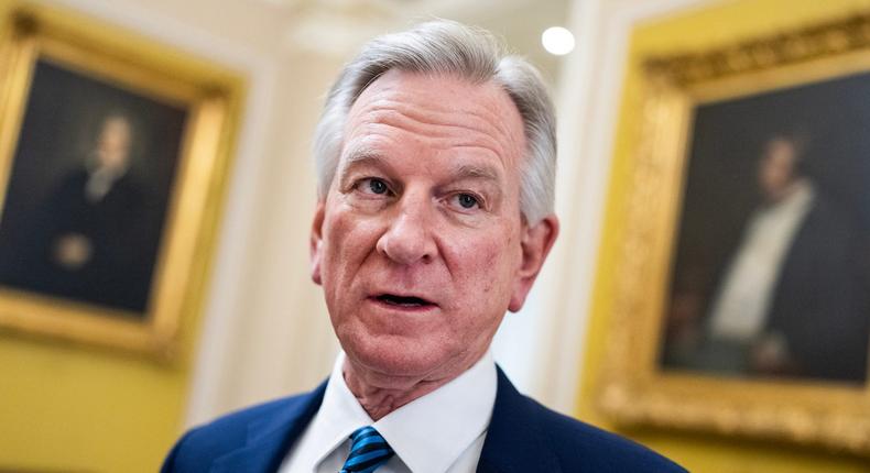 Sen. Tommy Tuberville mused that Ukraine would have to give us part of their country in order to pay back a loan from the United States.Tom Williams/CQ-Roll Call via Getty Images