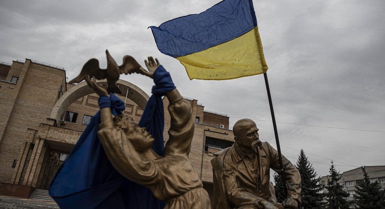 The Ukrainian army liberated the town of Balakliya in the southeastern Kharkiv Oblast, Ukraine, on September 11, 2022.