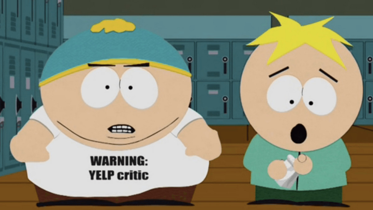 Firma Yelp złożyła pozew przeciwko twórcom serialu "South Park" oraz stacji Comedy Central. Władzom portalu nie spodobało się przedstawienie ich firmy w ostatnim odcinku kreskówki.