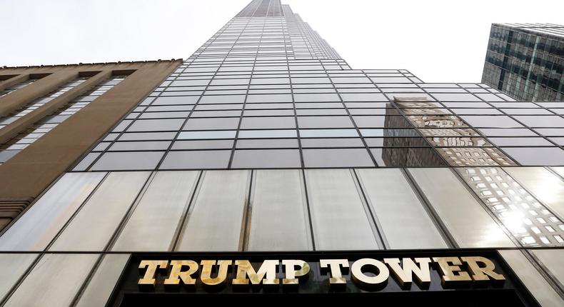 This March 16, 2016 file photo shows Trump Tower in New York, the luxury tower emblazoned with Donald Trump's name.