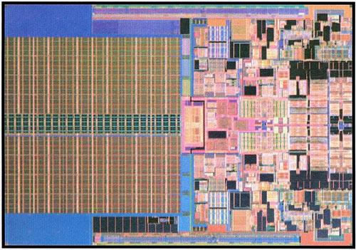 Zdjęcie jądra procesora Penryn