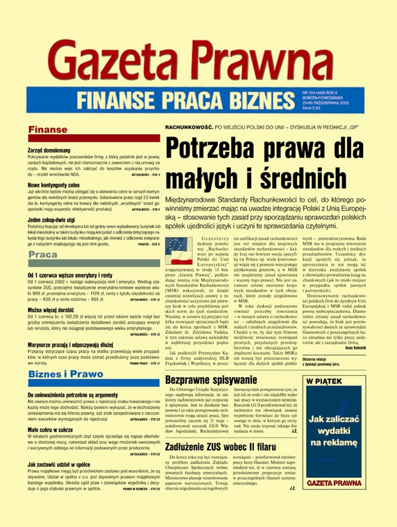 Okładka Dziennika Gazety Prawnej