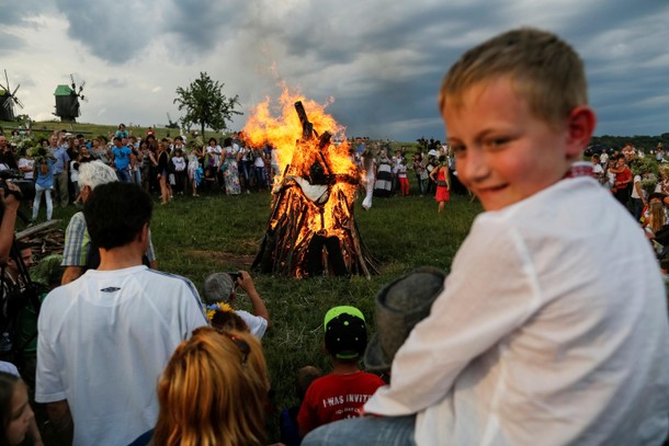 People attend a celebration on the traditional Ivana Kupala holiday in Kiev