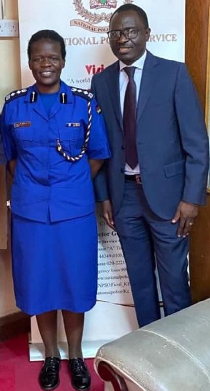  Bruno Shioso with Dr Resila Atieno Onyango, the first-ever woman cop with a PhD