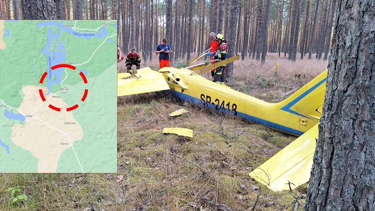 Na Kaszubach rozbił się szybowiec, nie żyje pilot