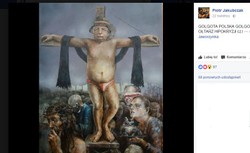 Awantura po wystawie w Istebnej. Obraz z Kaczyńskim w biało-czerwonych slipach oburzył działaczy PiS