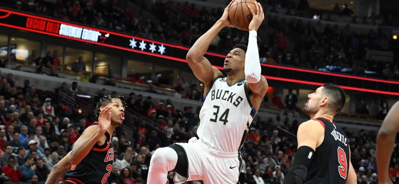 Antetokounmpo kontuzjowany, Bucks wygrali z Bulls dwoma punktami [WIDEO]