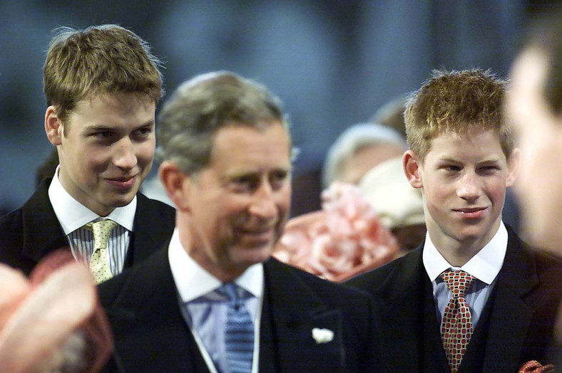 Książę Harry, książę William, z ojcem