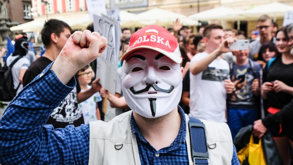 Protest przeciw ACTA 2 w Poznaniu