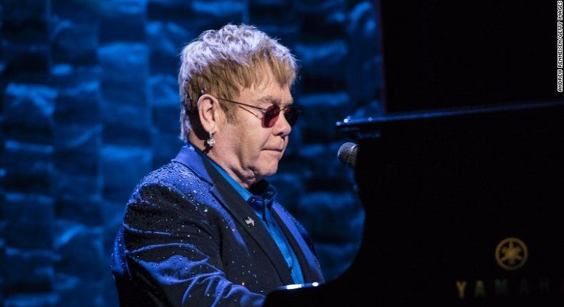 Elton John performs at a fundraiser for Democratic presidential candidate Hillary Clinton at Radio City Music Hall in New York City on March 2.