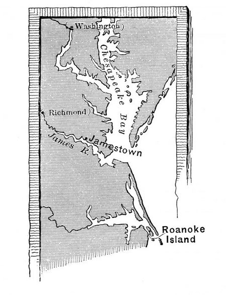 Mapa Wyspy Roanoke