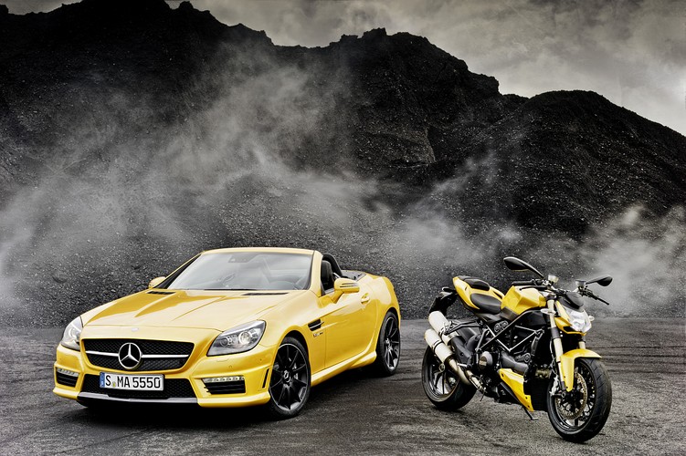 Mercedes SLK 55 AMG i Ducati Streetfighter 848
