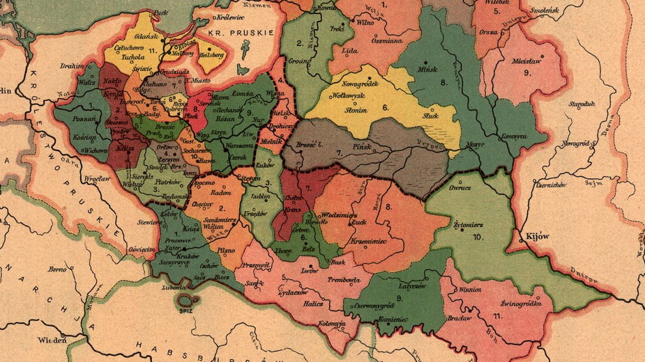Polska w XVIII w., podział administracyjny
