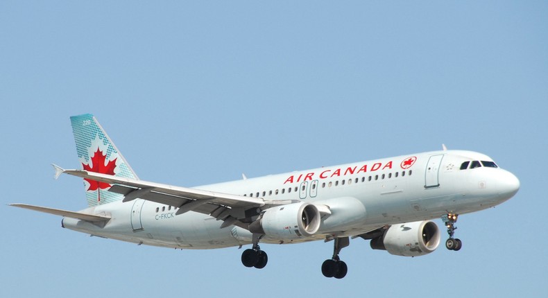 C-FKCK, the Air Canada Airbus A320 involved in the incident.