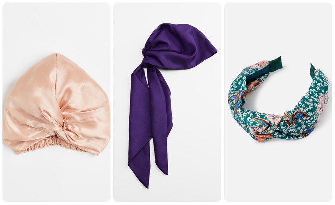 Turban "HM", marama "Zara", rajf "Accessirize"