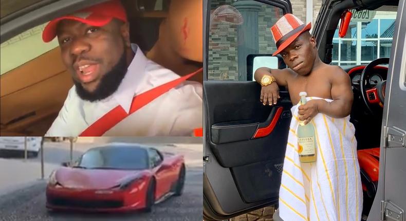 Hushpuppi gifts Shatta Bandle a 'mini Ferrari' 