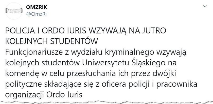 Prawnik Ordo Iuris na przesłuchaniu studentów