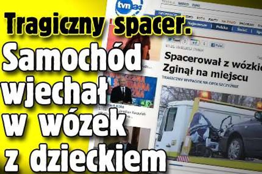 Tragiczny spacer. Samochód wjechał w wózek z dzieckiem