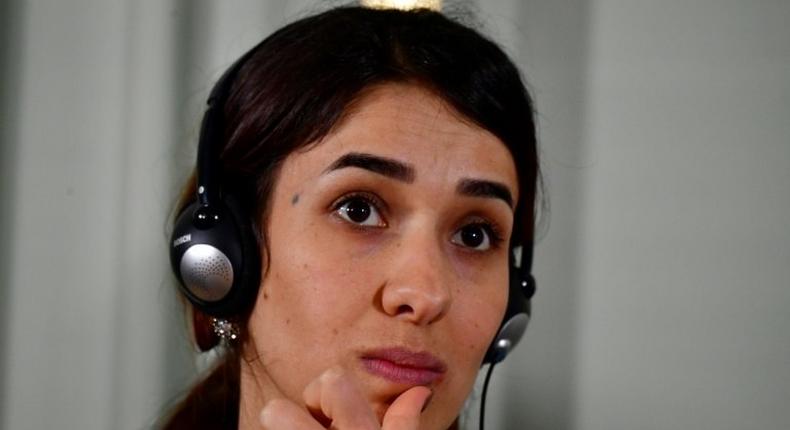 Nobel Peace Prize laureate Yazidi activist Nadia Murad who was taken hostage by the Islamic State group in 2014 but escaped, is the first Iraqi to receive the prestigious award