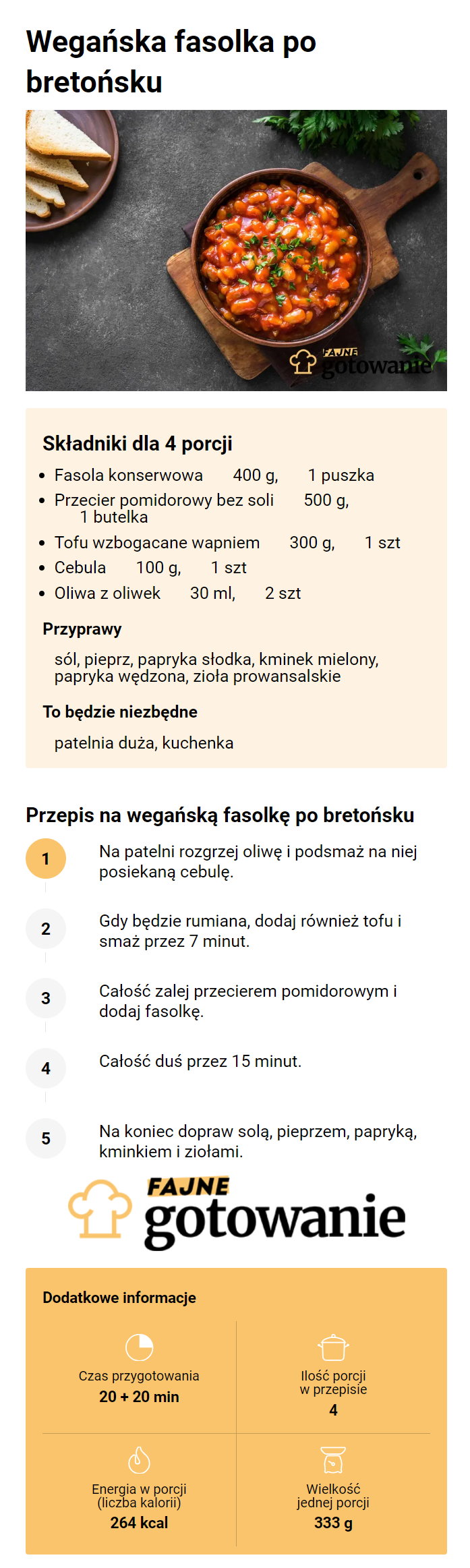 Wegańska fasolka po bretońsku