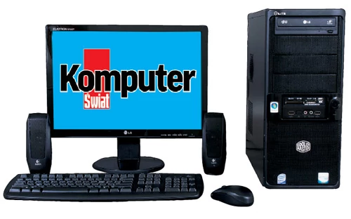 Komputer Actina Sierra VHB: Intel Core 2 Duo 2,66 GHz, 3 GB RAM-u, dysk 320 GB, Monitor LG 19 cali, klawiatura, mysz, głośniki