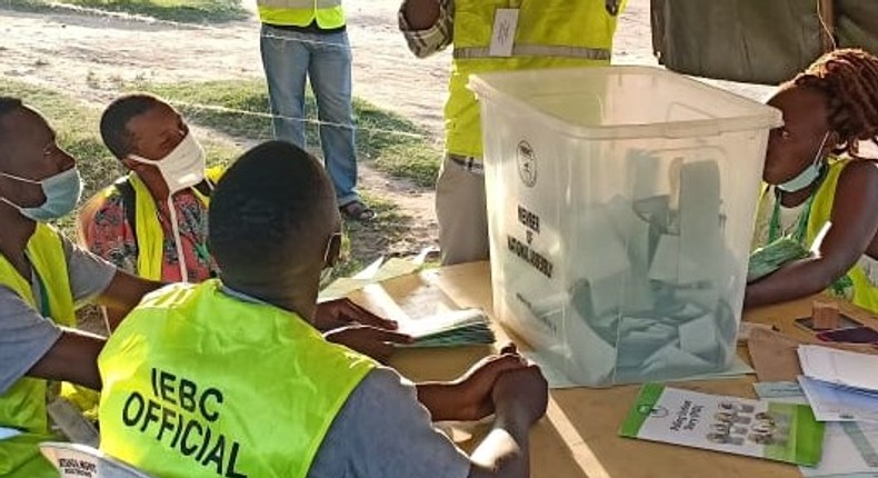 IEBC officials tallying votes after December 15th, 2020 by-election