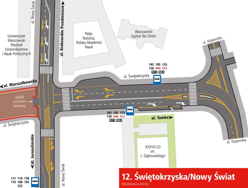 Organizacja ruchu w rejonie - Świętokrzyska -  Nowy Świat - fot. matreiały prasowe Urzędu Miasta