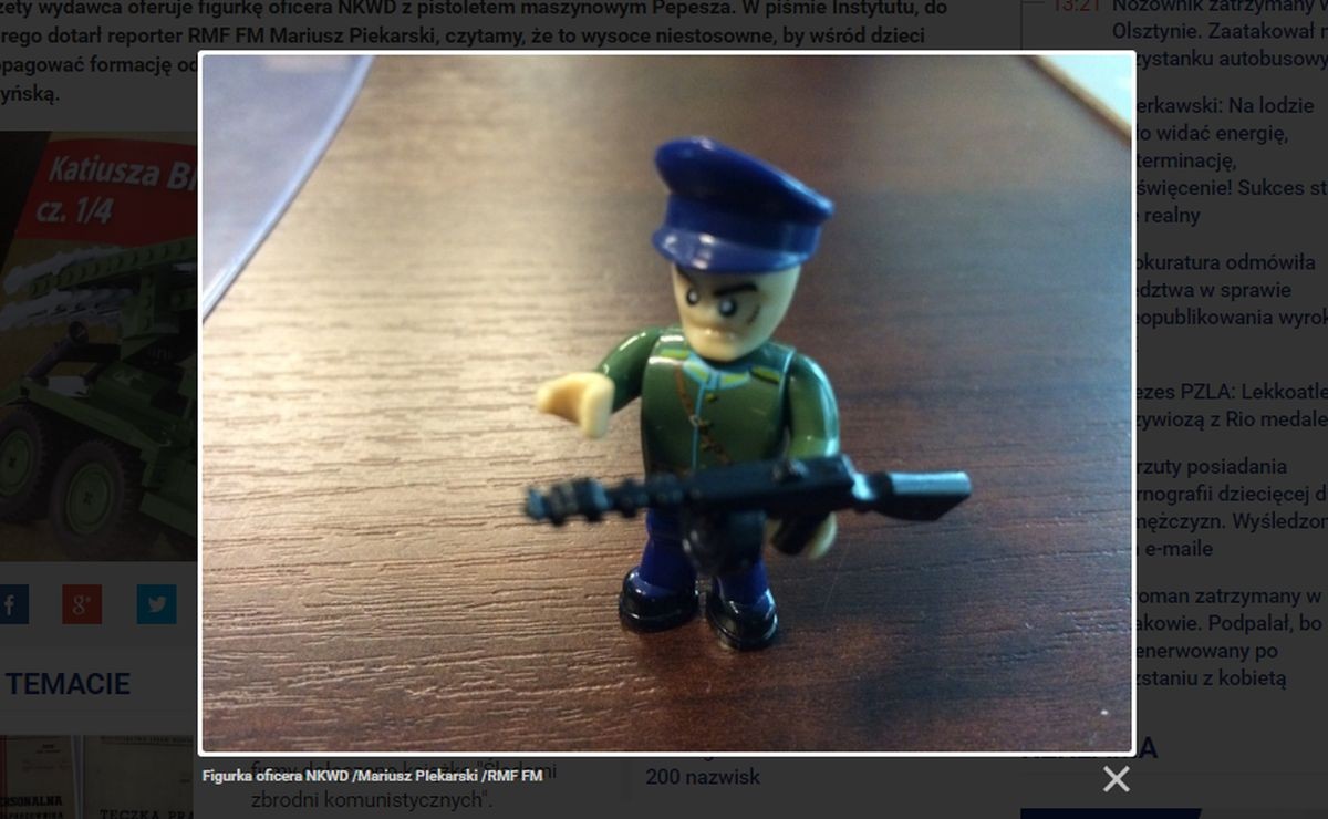 Oficer NKWD w zestawie klocków dla dzieci (źródło: www.rmf24.pl)