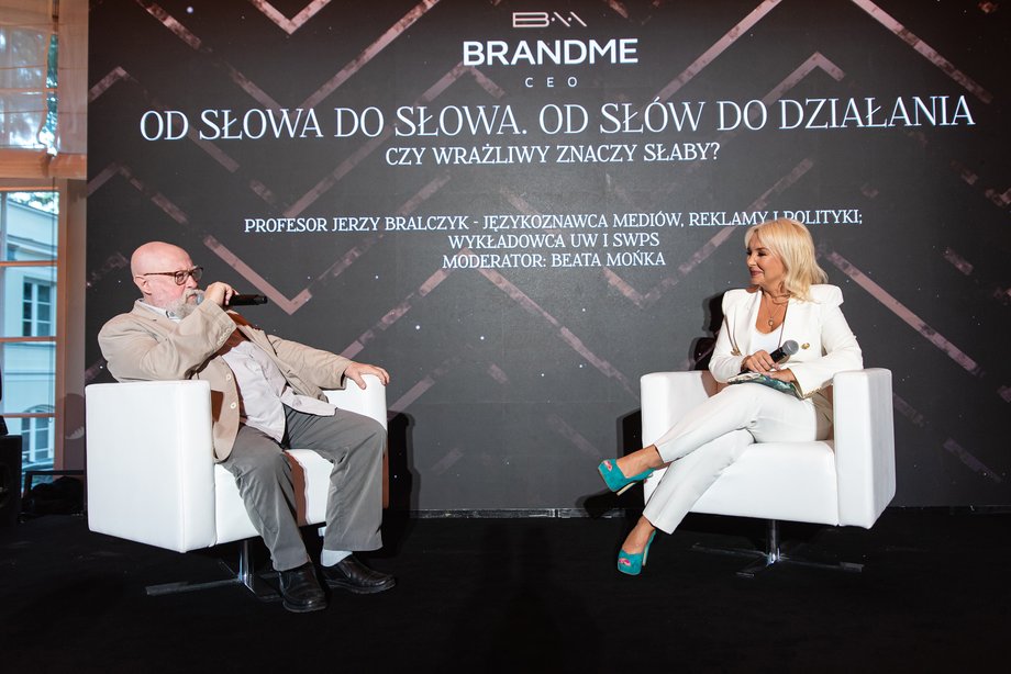 Prof Jerzy Bralczyk i Beata Mońska, prezes Art of Networking