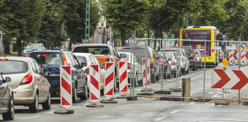 Wielkie korki na Królowej Jadwigi