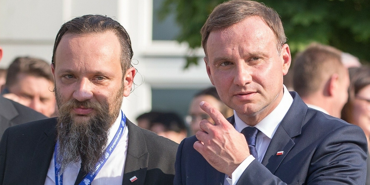 Marcin Kędryna z prezydentem Andrzejem Dudą. 