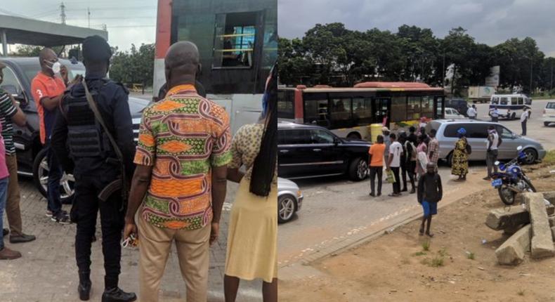 Photos: Bus driver in trouble after ‘scratching’ Kennedy Agyapong’s Escalade