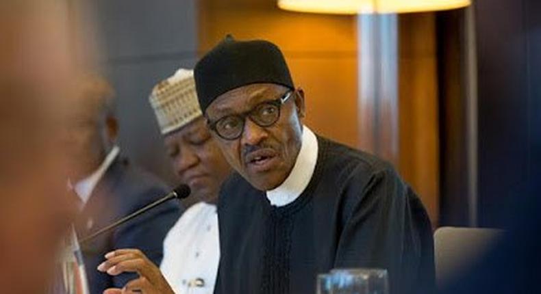 President Muhammadu Buhari meets with businessmen in France on September 15, 2015