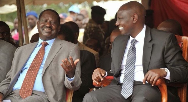 Deputy President William Ruto with ODM Party Leader Raila Odinga (File- Image)