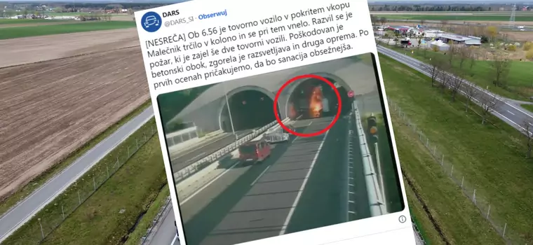 Pożar w tunelu na autostradzie. Temperatura przekroczyła tysiąc stopni. Aż zapadł się sufit