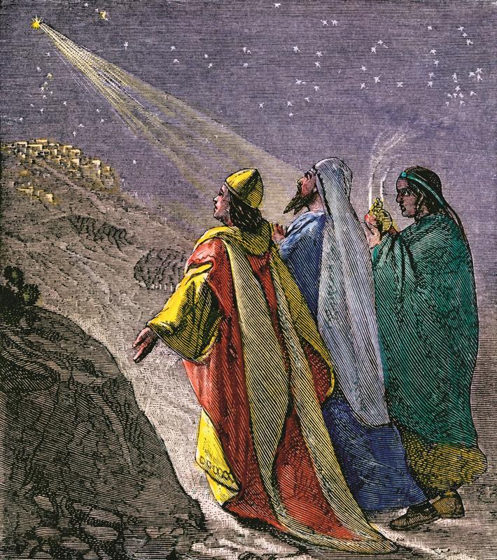 Three kings / Star / Bethlehem / Illust.