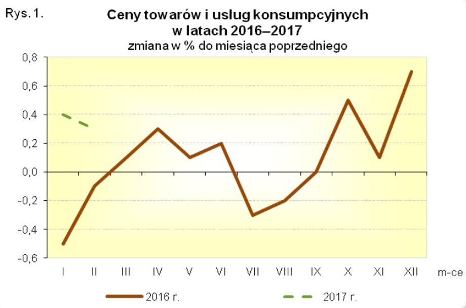 Inflacja w ujęciu miesięcznym