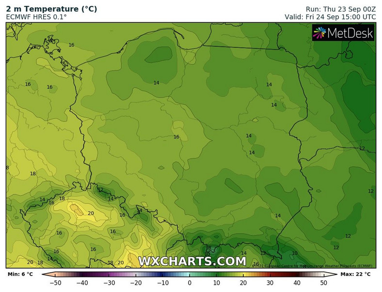 Temperatura wszędzie spadnie poniżej 20 st. C