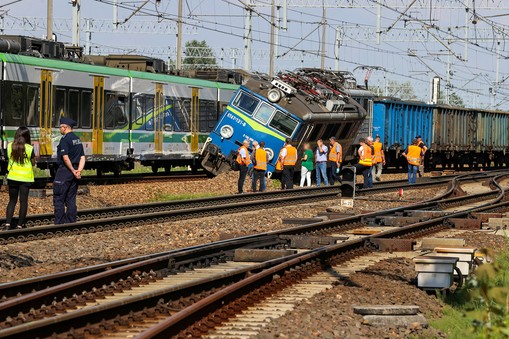 Miejsce zderzenia dwóch pociągów na linii kolejowej Warszawa – Łódź w Skierniewicach, 24 sierpnia 2023 r