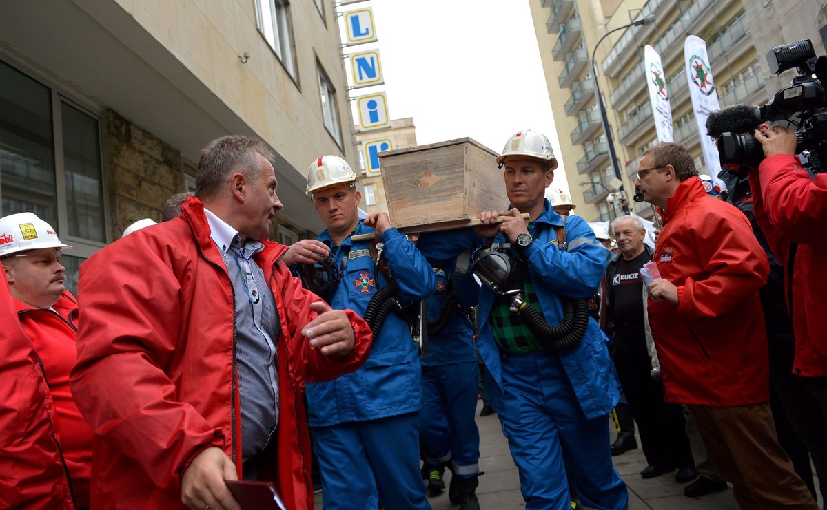 Protest górników w Warszawie
