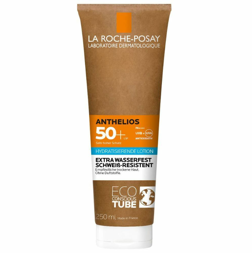 Wasserfeste, schweissresistente und hydratisierende Sonnenmilch aus der «Anthelios»-Linie mit LSF 50+ von La Roche-Posay für circa 32 Franken (250 ml), via Shop Apotheke.