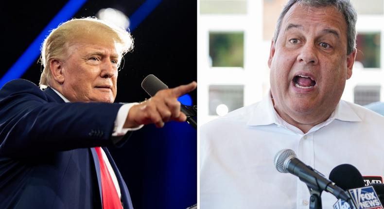 Former President Donald Trump, left, and former Republican Gov. Chris Christie, right, in a composite image.