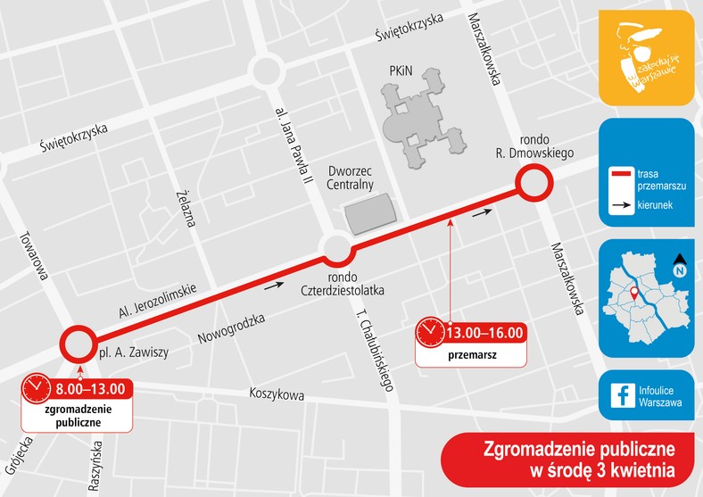 Przebieg manifestacji rolników - środa, 3 kwietnia