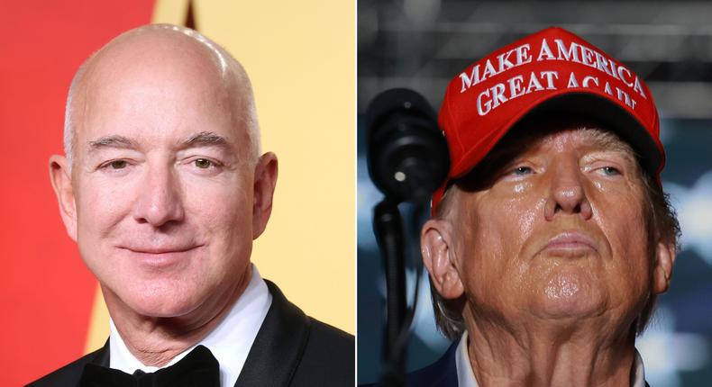 Amazon CEO Jeff Bezos offered words of support to Donald Trump after the Saturday rally shooting.Taylor Hill and Joe Raedle/Getty Images